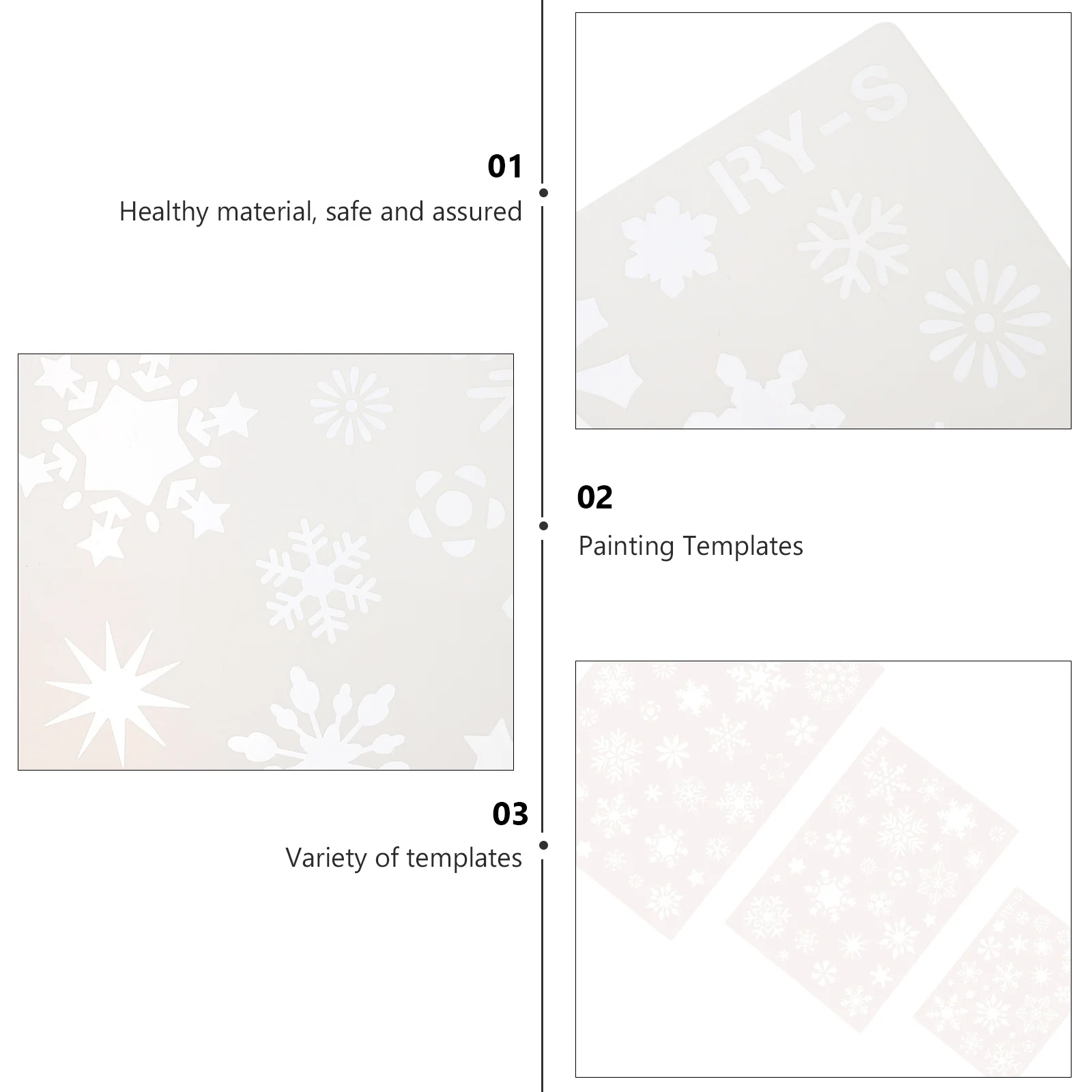 

6Pcs Snowflake Drawing Templates Safe Reusable Christmas Painting Stencils DIY Craft Supplies for and Adults Scrapbooking