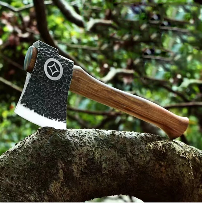 

Survival Axe Head With Leather Case Portable Outdoor Axe For Cutting Wood Hatchet Axe Tactical Hunting Hamme Tools Men Gifts