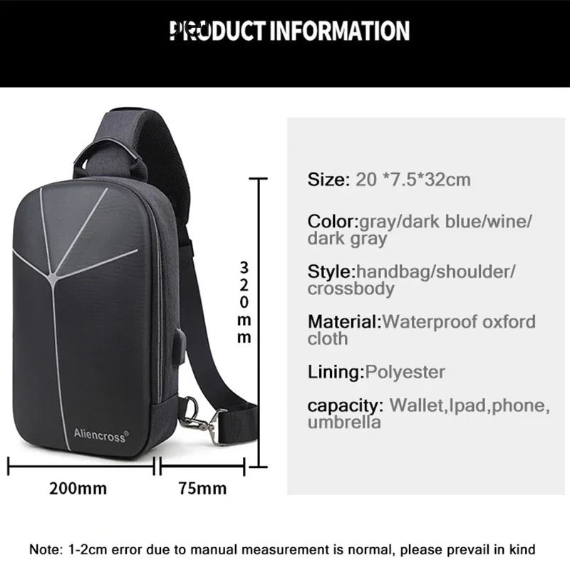 Anti-theft Shoulder Messenger Bags Waterproof Short Sports Trip Chest Pack Designer Multifunction Running Crossbody Bag for Men