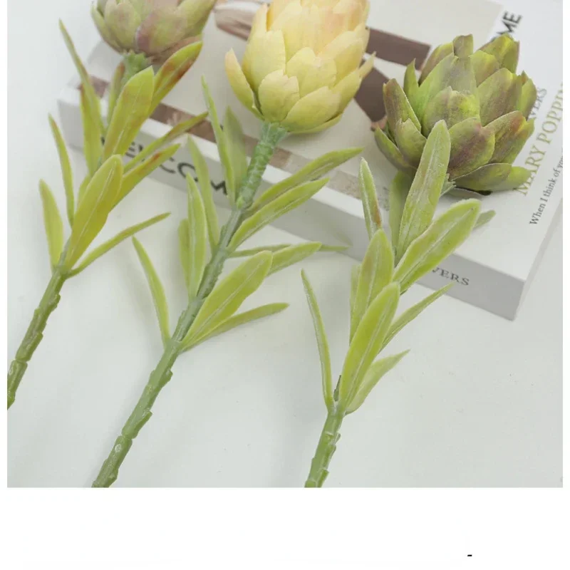 4pcs Artificial Green Plants Artichokes Floral Soft Glue Fake Flower Plant Simulation Artichoke Shopping Mall Decoration flowers