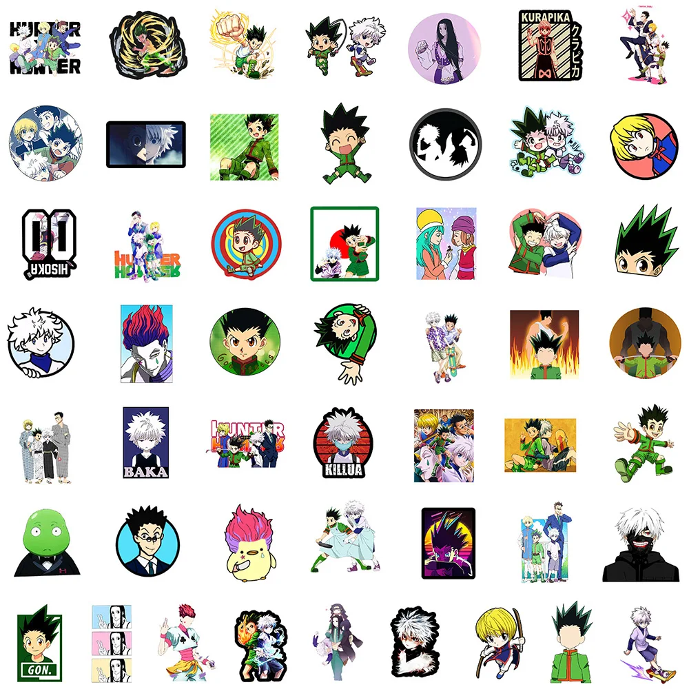 10/30/50/100PCS Hunter X Hunter Anime Stickers Toys Waterproof DIY Laptop Skateboard Motorcycle Cool Cartoon Sticker Packs