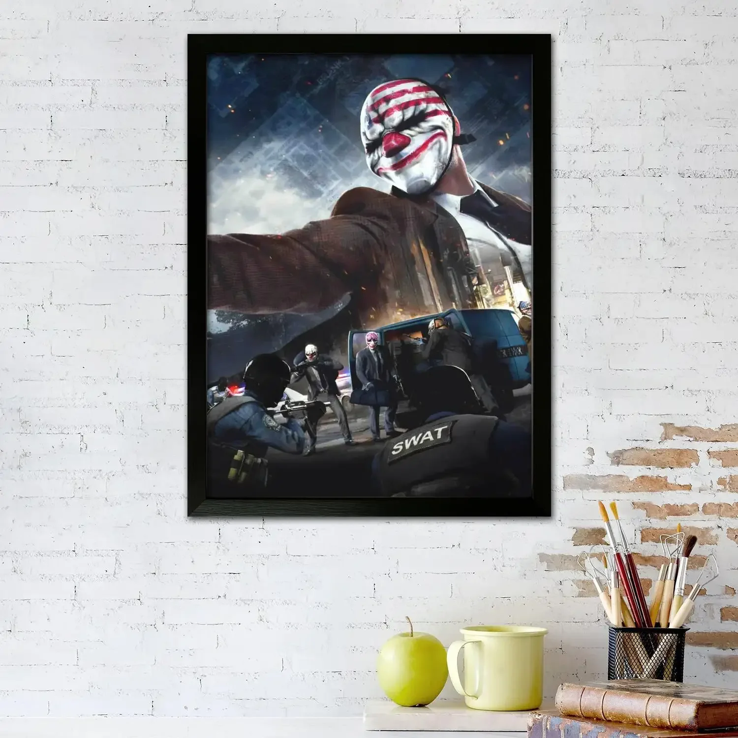 Payday 2 Action Video Game Canvas Art Poster, Wall Art Picture Print, Modern Family Bedroom Decor Posters,Decorative painting