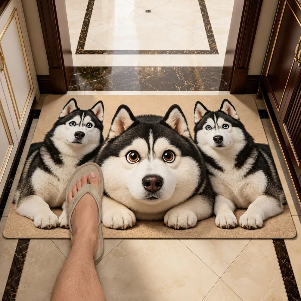 2D Flat Optical Illusion Doormat Water-absorbing Non-slip Bathroom Carpet Durable Abrasion-resistant Bedroom Door Rug Home Decor