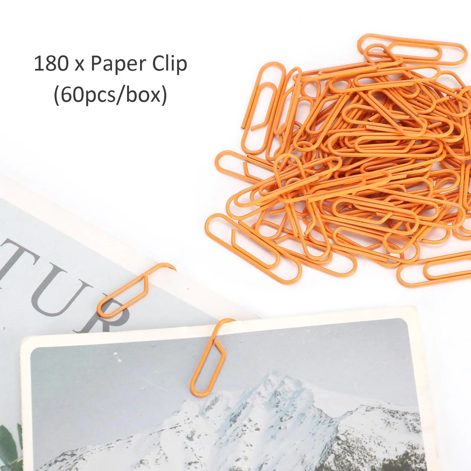 180pcs Mini Bookmark Paper Clips - Cute 20mm Orange Shape for bills & Office Organization