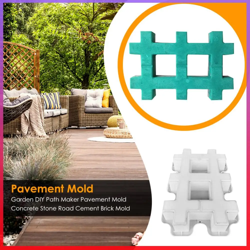 

DIY Garden Path Maker Paving Cement Brick Stone Road Mold Concrete Pavement Tool