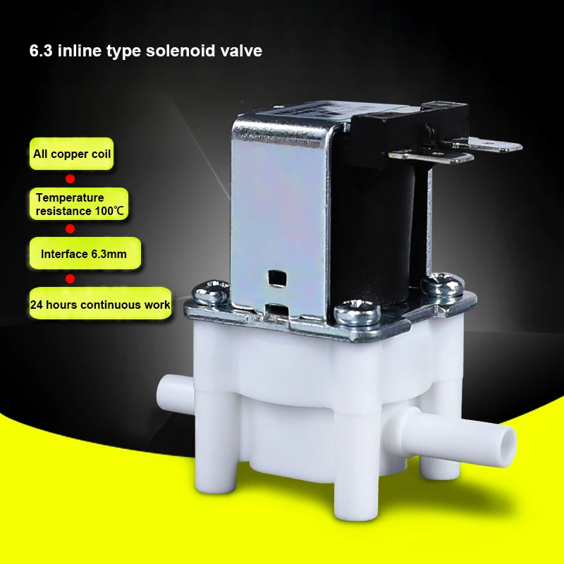 Plastic Motorized Solenoid Valve 6.3mm 9.5mm Direct Mouth Type For RO Machine Pure Water Machine 12V 24V 220V