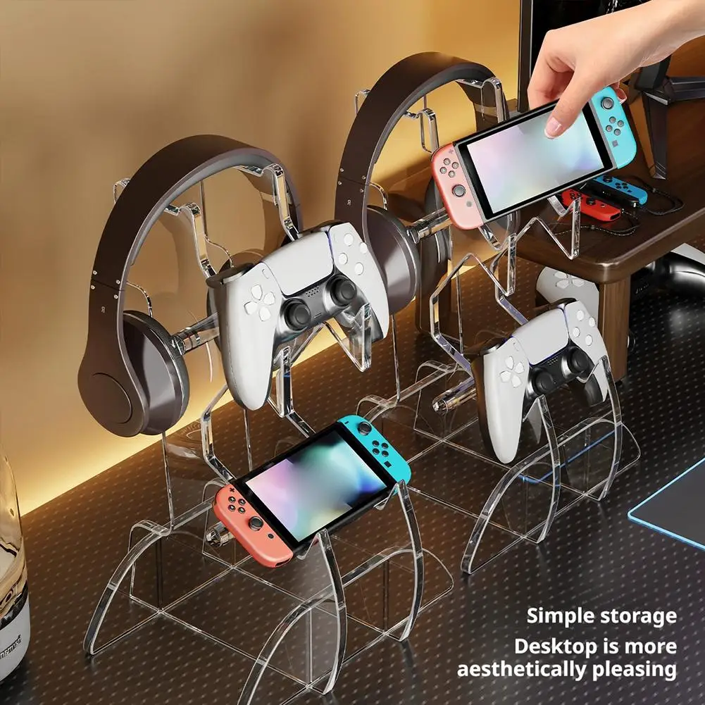 2-in-1 Customized Headset Handle Desktop Storage Stand Handle Headphone Acrylic Stand Rack Decoration E-sports Game Accessories