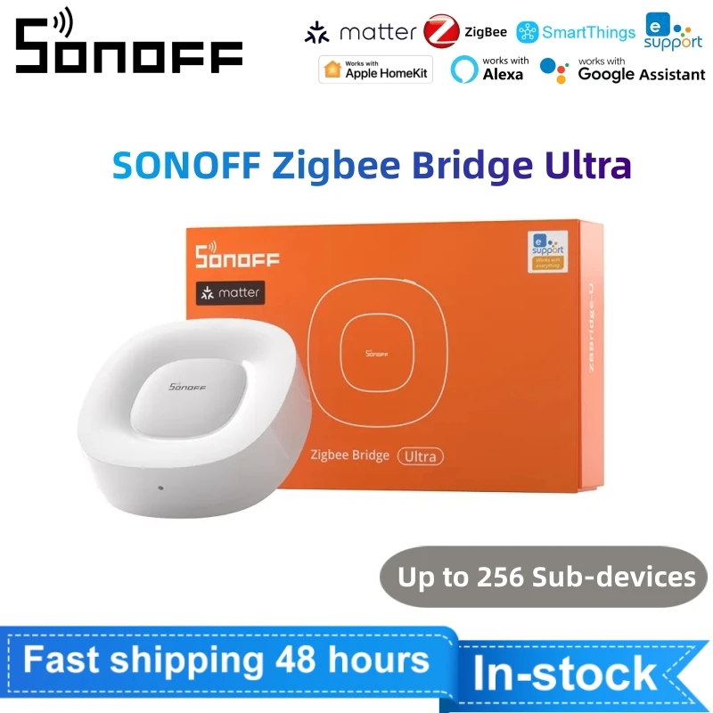 SONOFF ZBBridge-U Zigbee Matter Bridge Ultra Smart Home Hub Ethernet Connection Remote Control Via Ewelink Alexa Apple Home