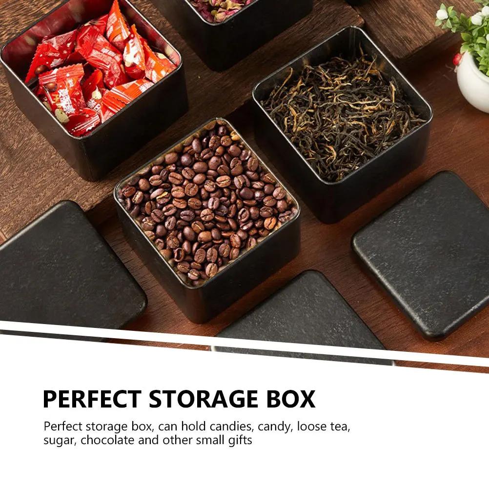 

Tinplate Tea Storage Can Multi-Purpose Organizer for Coffee Beans Loose Tea Candies Nuts Kitchen Household Metal Jar
