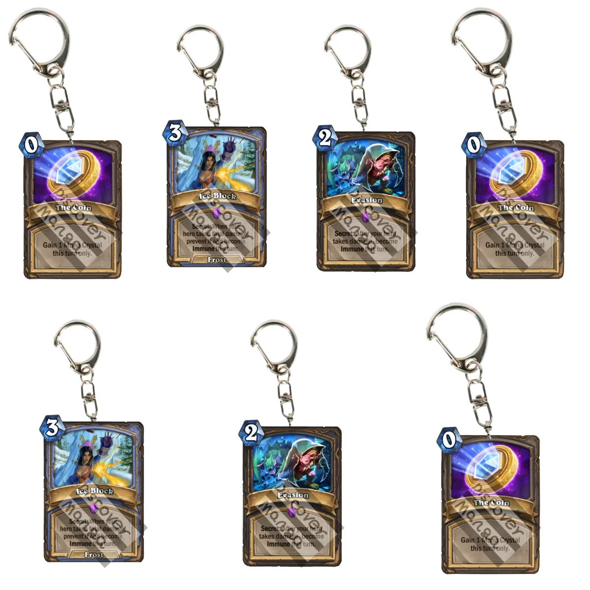 6cm Game 'No Die Game Card' Acryl-Schlüsselanhänger Figur Display Hearthstone Cosplay Chat Modellplatte Schlüsselkette