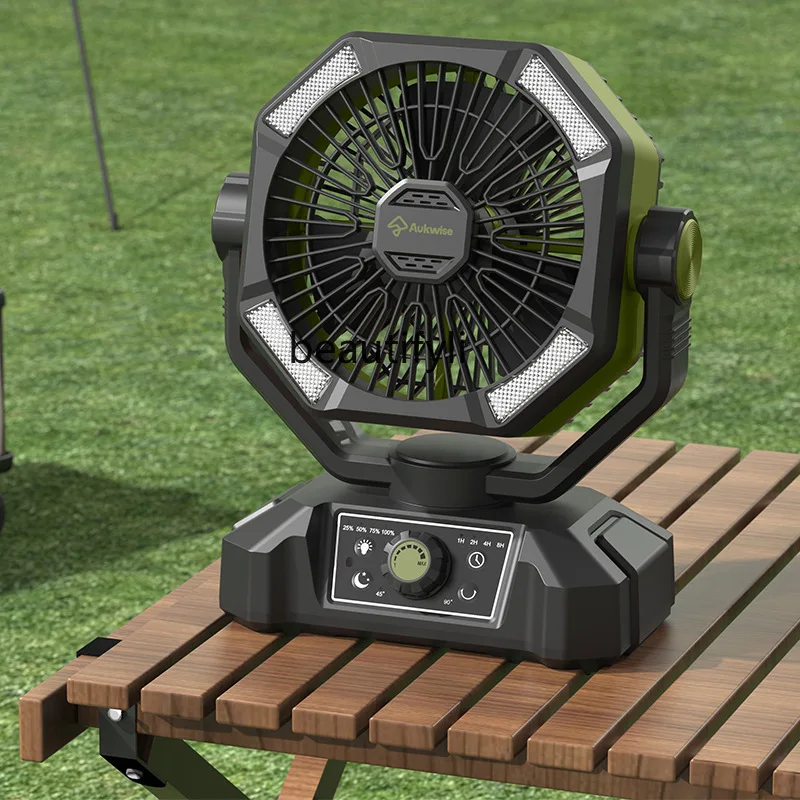 

Fan BBQ led fan Solar portable Outdoor camping fan