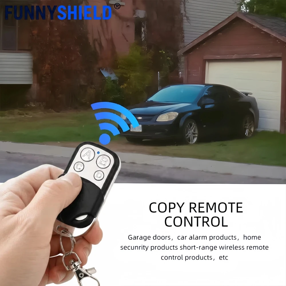 FUNNYSHIELD 433MHz Cloning Remote Control Clone Copy Transmitter Garage Gate Door Opener Remote Key Duplicator for Home Safety