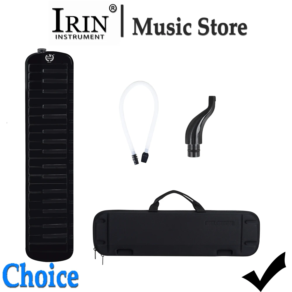 M MBAT Keyboard Piano Melodica 37 Key Mouth Organ ABS Brass Black Case with Melody Carrying Bag Strap Keyboard Instrument Parts