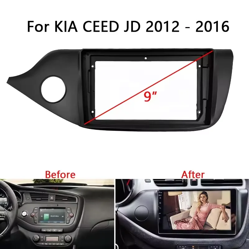 Android Car Radio Frame Kit For KIA CEED JD 2012-2016 Auto Stereo Center Console Holder Fascia Trim Bezel Faceplate