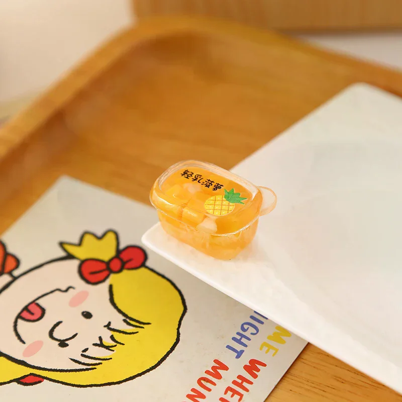 3 قطع من سوبر ماركت البلاستيك الصغير لبيت الدمى، نموذج مزيج من الفاكهة المختومة لتزيين الطعام