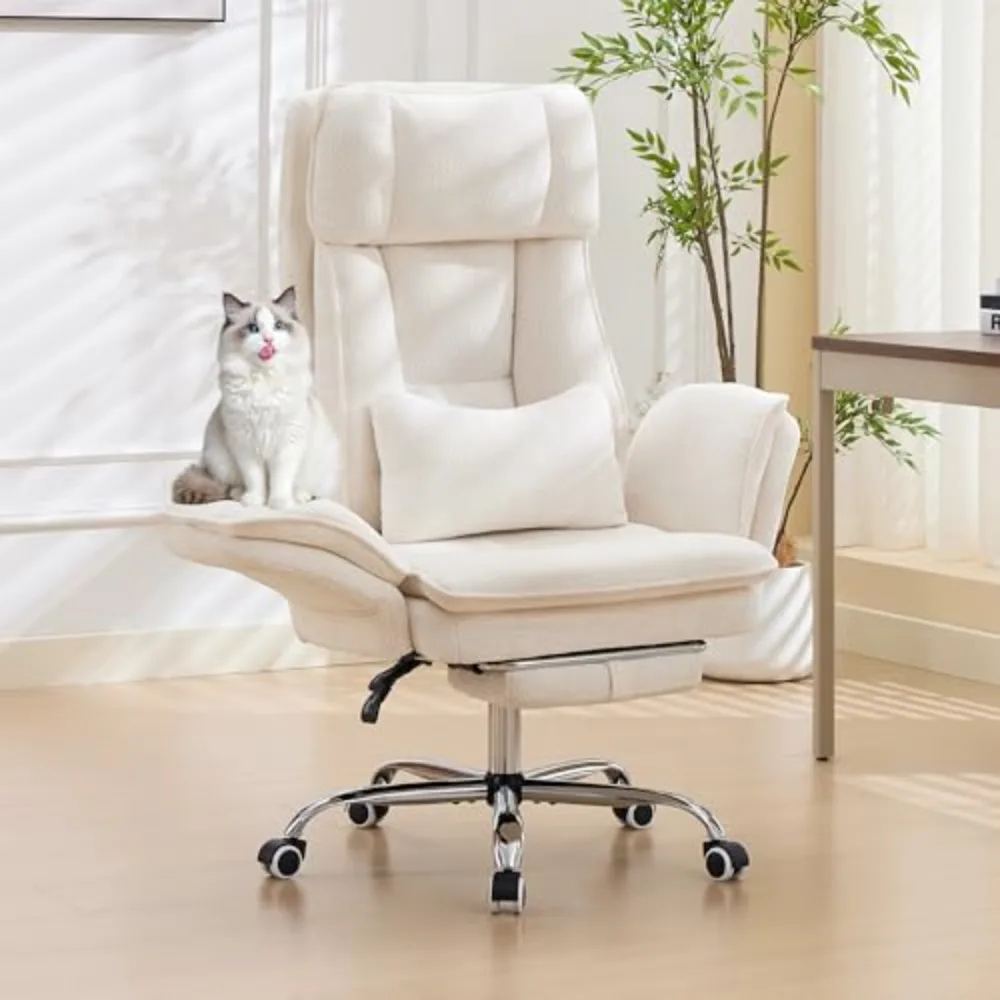 Big and Tall Cross Legged Office Chair with Flip Armrests and Foot Rest