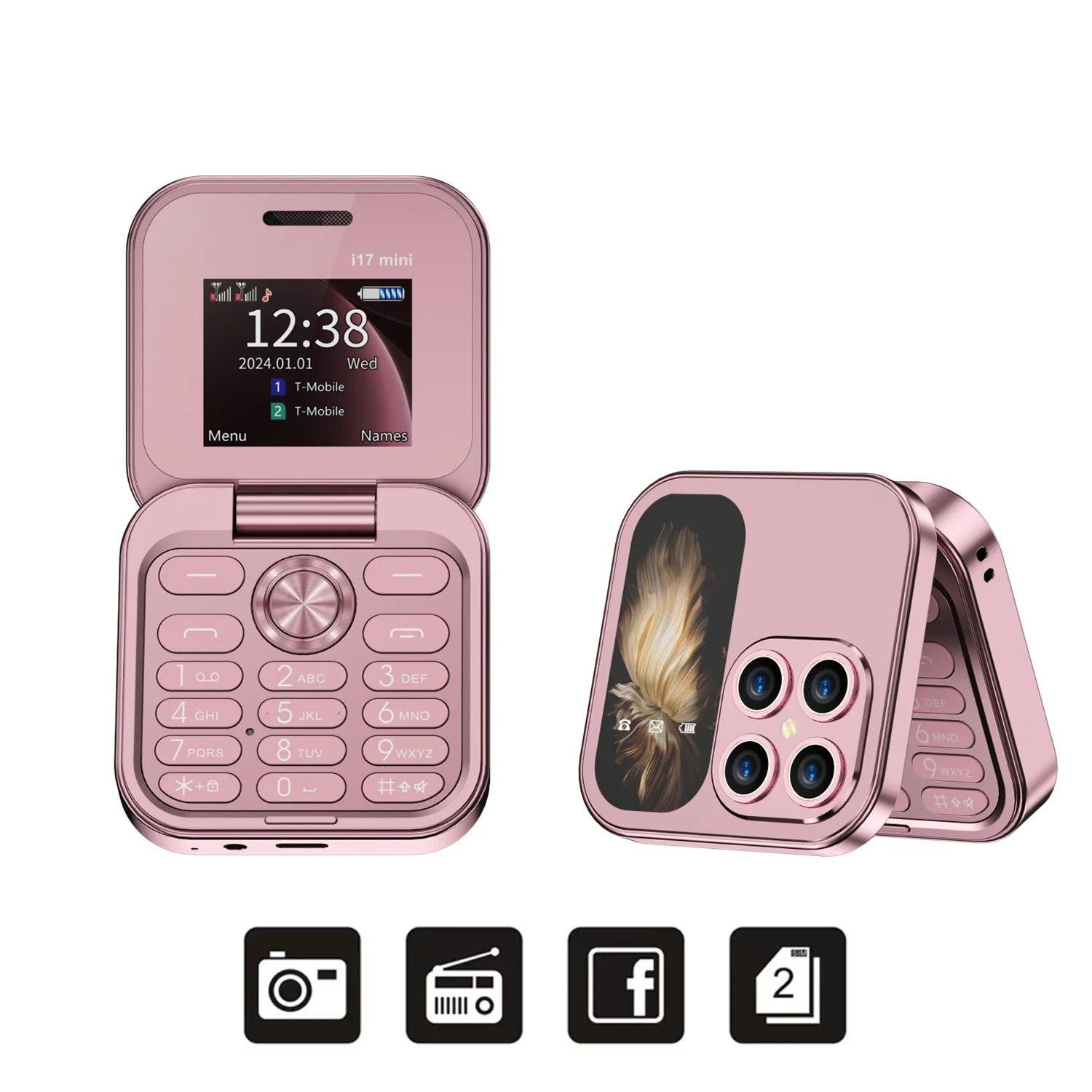SERVO-i17携帯電話ミニフリップフォン、gsm、2 simカード、スピード