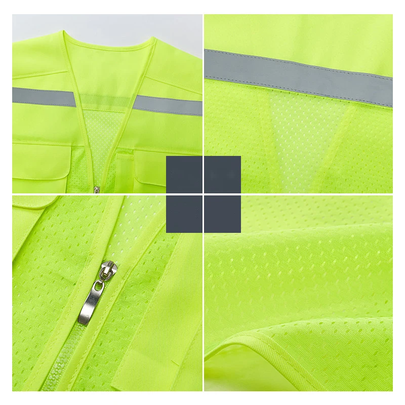 Men Reflective Fishing Vests Outdoor Multi-pockets Sleeveless Jackets Male Summer Breathable Mens Vest Photography Waistcoat