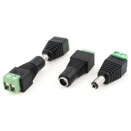 5 pairs DC12V Power Plug Jack Adapter 5pcs Male + 5pcs Female 2.1 x 5.5mm Connector for CCTV Single Color LED Strip Light Anpwo