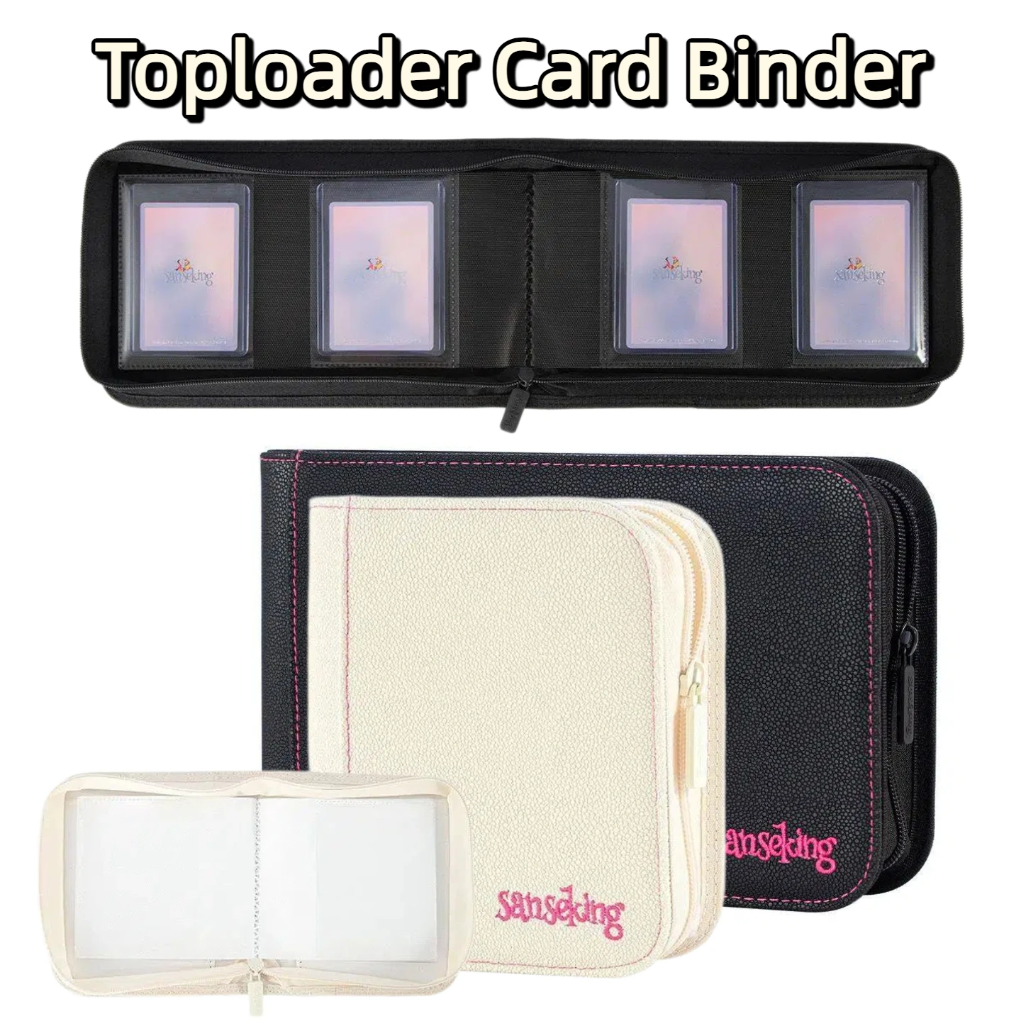 sanseking-portシリーズ-ポータブルポケットジッパー-35pt-トップローダーカードバインダー-トレーディングカードアルバムカバー-ポケモンptcgスポーツカード用