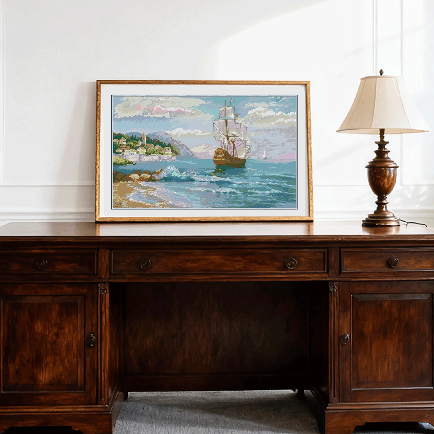 

Набор для вышивки крестом Joy Sunday с предварительной печатью, легкий узор, набор для вышивания из штампованной ткани Аиды, парус (3)