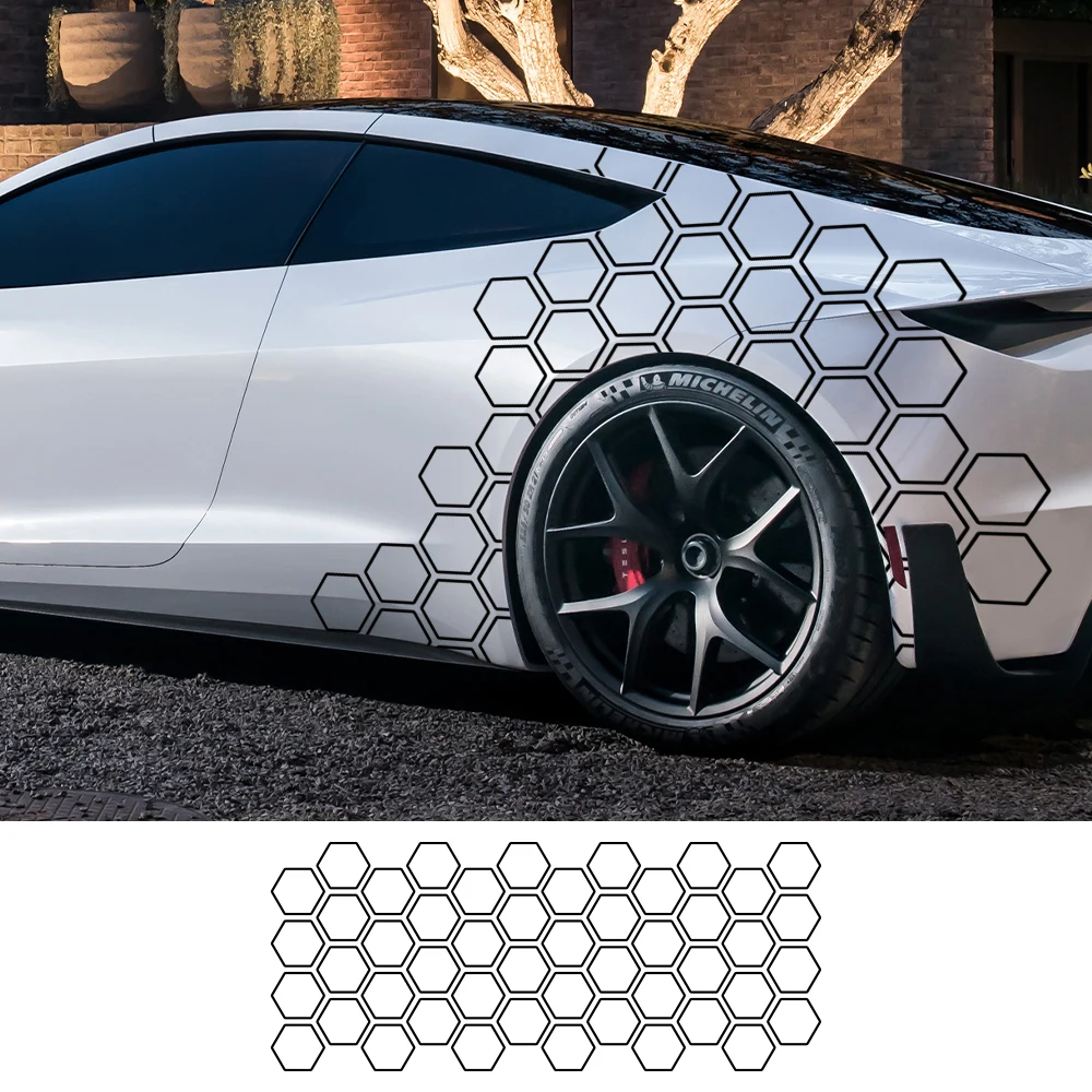 Car Graphics Honeycomb Open Style Sticker Auto Decor Tuning Car Side Sticker For Audi BMW Ford Kia Renualt Hyundai Fiat Subaru