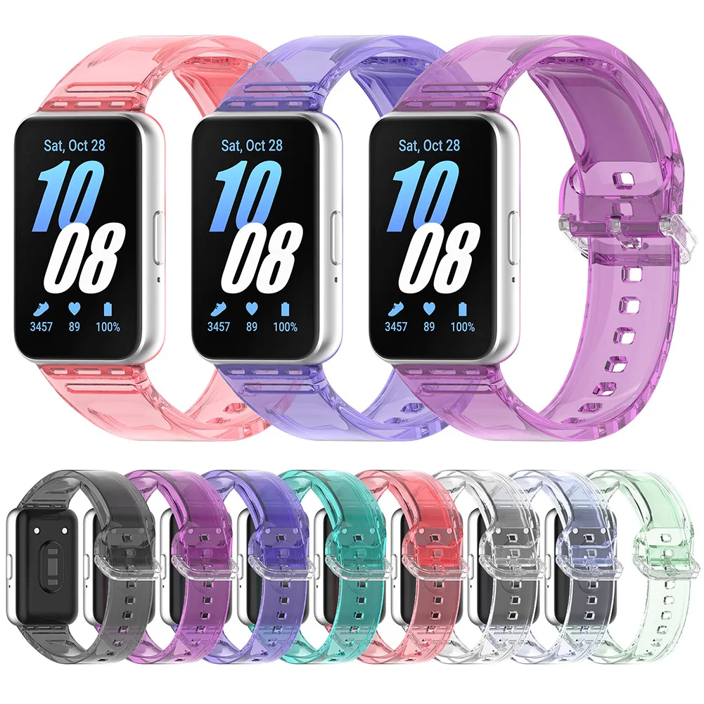 

Photochromic Sport Strap TPU Watch Band Adjustable Replacement Strap Band Sweatproof for Samsung Galaxy Fit 3 SM-R390
