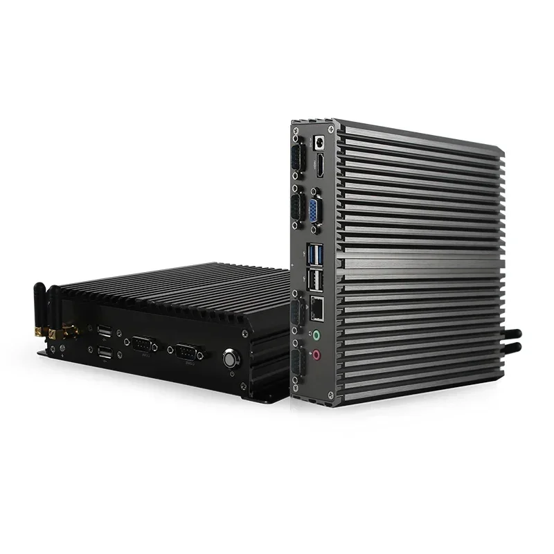 Caixa integrada PCs Edge Computing J1900 Industrial Edge Mini Computador para com 6COM 6USB