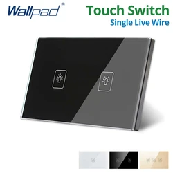 118*72mm 1 2 3 Gang 2 3 Way AU US Wall Touch On and Off Light Switch for LED with no Neutral Glass Australia Brazil CE