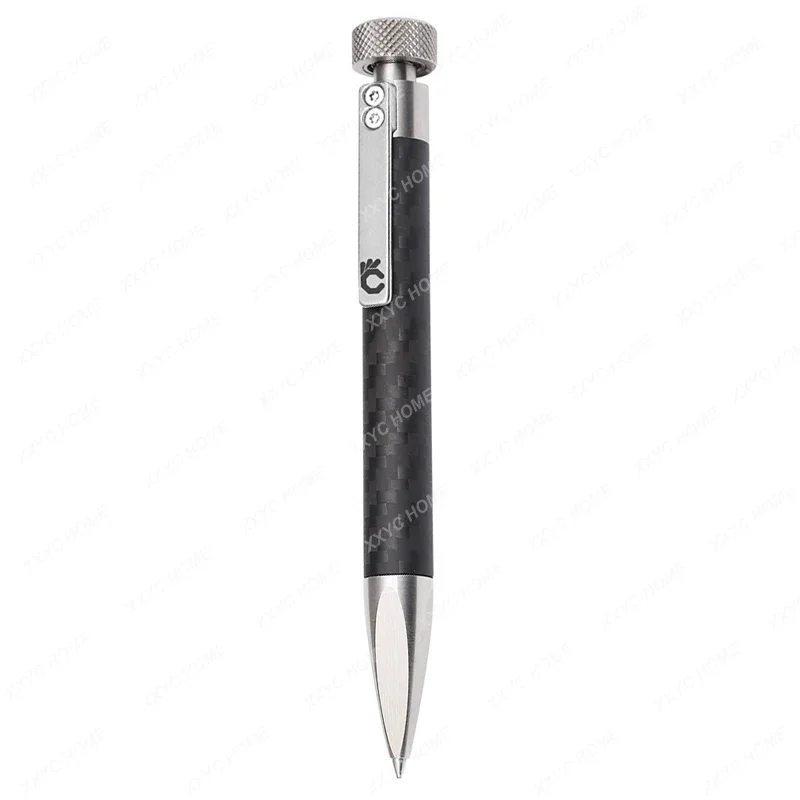 Staineless Steel Click Pen Tactical Writing Pen Anxiety Relief Gadget with Carbon Fiber Body Premium Gift Pen