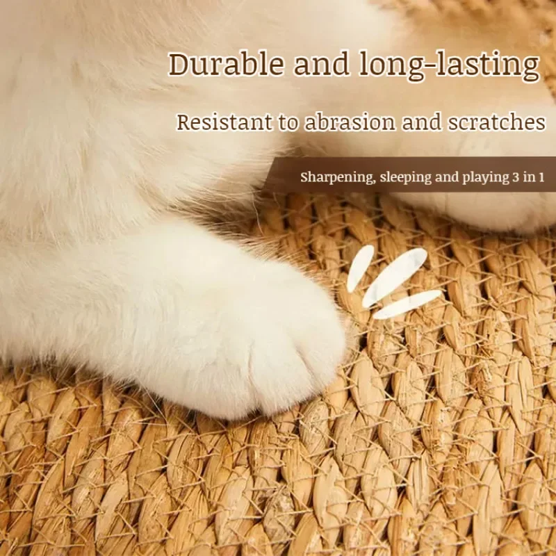 ขนาดใหญ่ Cat Scratching Board Retro Design สวมใส่ Non-เศษ Claw Sharpening ของเล่นหวาย Cat Nest Sleeping Mat