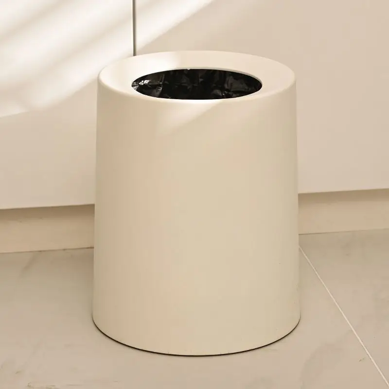 Nordic Trash Can Double-layer Household Simple Living Room Bedroom Kitchen Bathroom Office Creative Toilet Round Cylinder