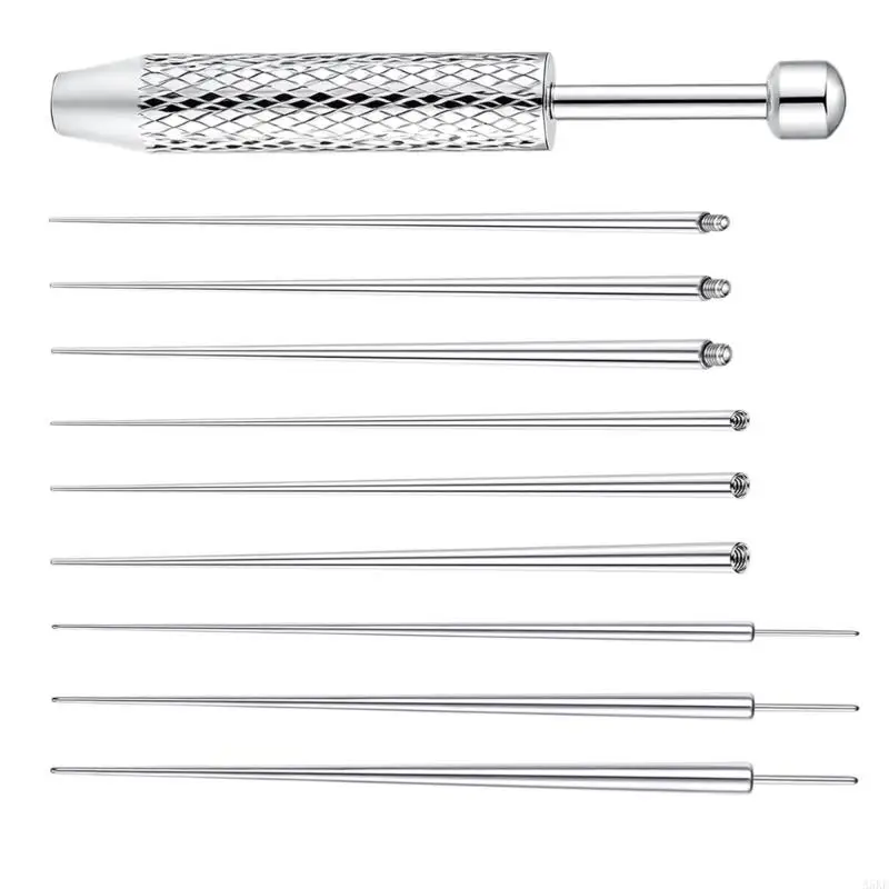 Grasper And Curved Piercing Guide Needle Set For Easy Accurate Body Piercing On Sensitive Skin
