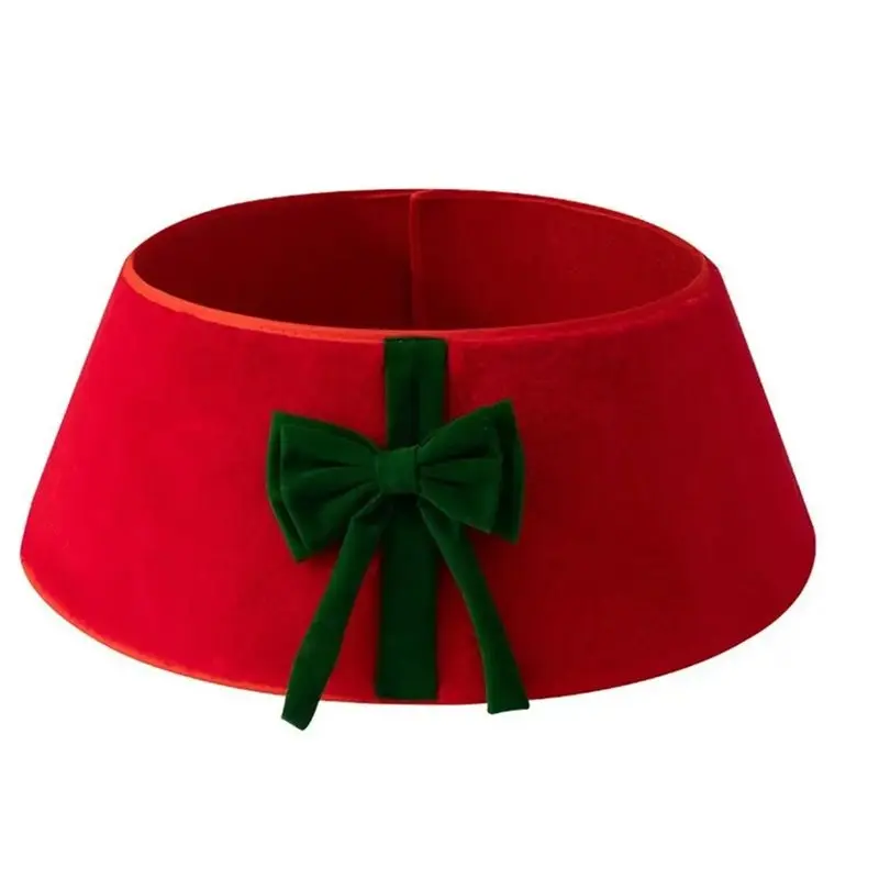 

【ПРИС-ПРЕП!】Многоразовая юбка для рождественской елки, плюшевая подставка с бантом, праздничное украшение для дома и улицы B