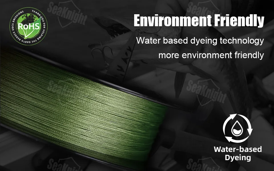 SeaKnight W8 II Serie 8-fach geflochtene Salzwasser-PE-Angelschnur 500M, langlebig, multifilament, geflochten, verbesserte Beschichtung, 7 Farben – Detail 5