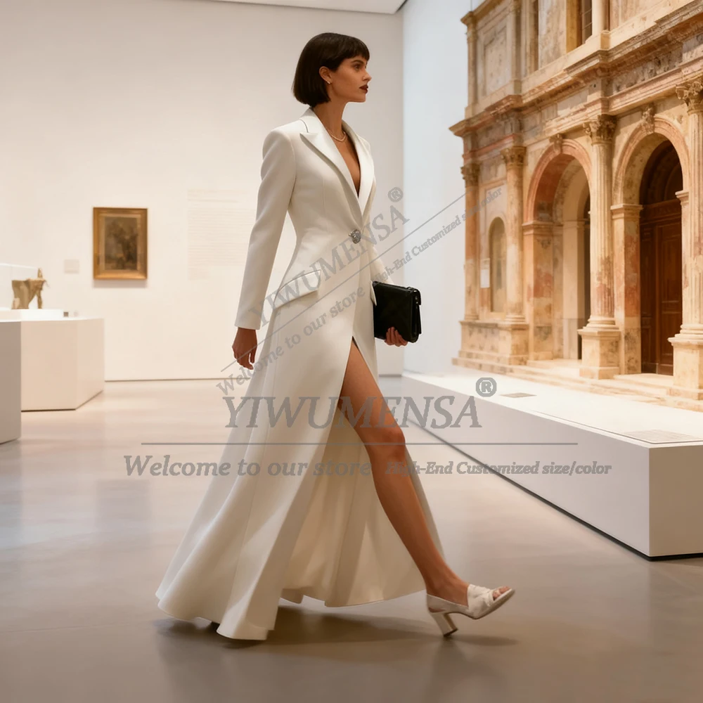 

Весенний однотонный женский пиджак, длинный однобортный пиджак для выпускного вечера, индивидуальный женский наряд для деловой вечеринки, женское пальто, 1 шт.