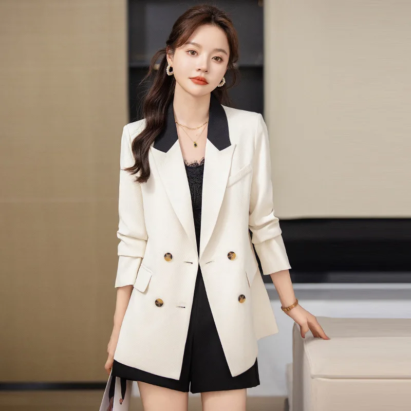 

Korean Style Casual Small Suit Coat for Women Spring and Autumn2024New Elegant High Sense plus Size Loose Suit Top for Women