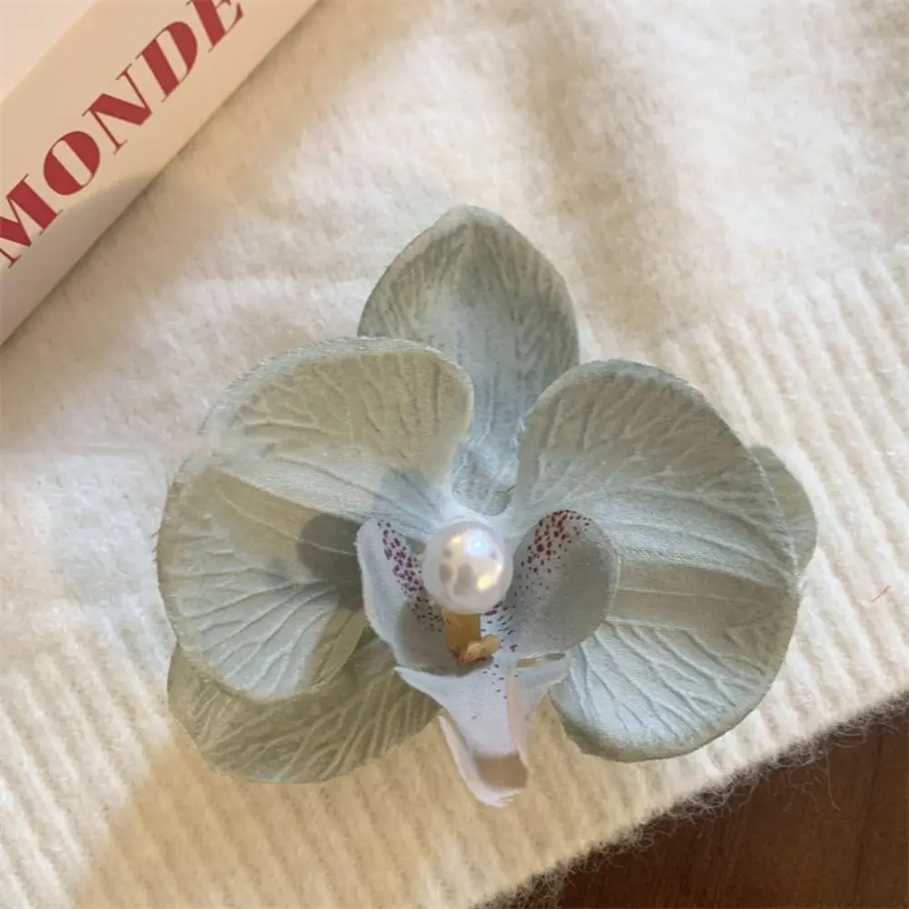 

Pink Orchid Flower Hair Clip Hair Ornament Headdress Orchid Hairpin Side Barrettes Hair Accessories Bohemia Barrettes Female