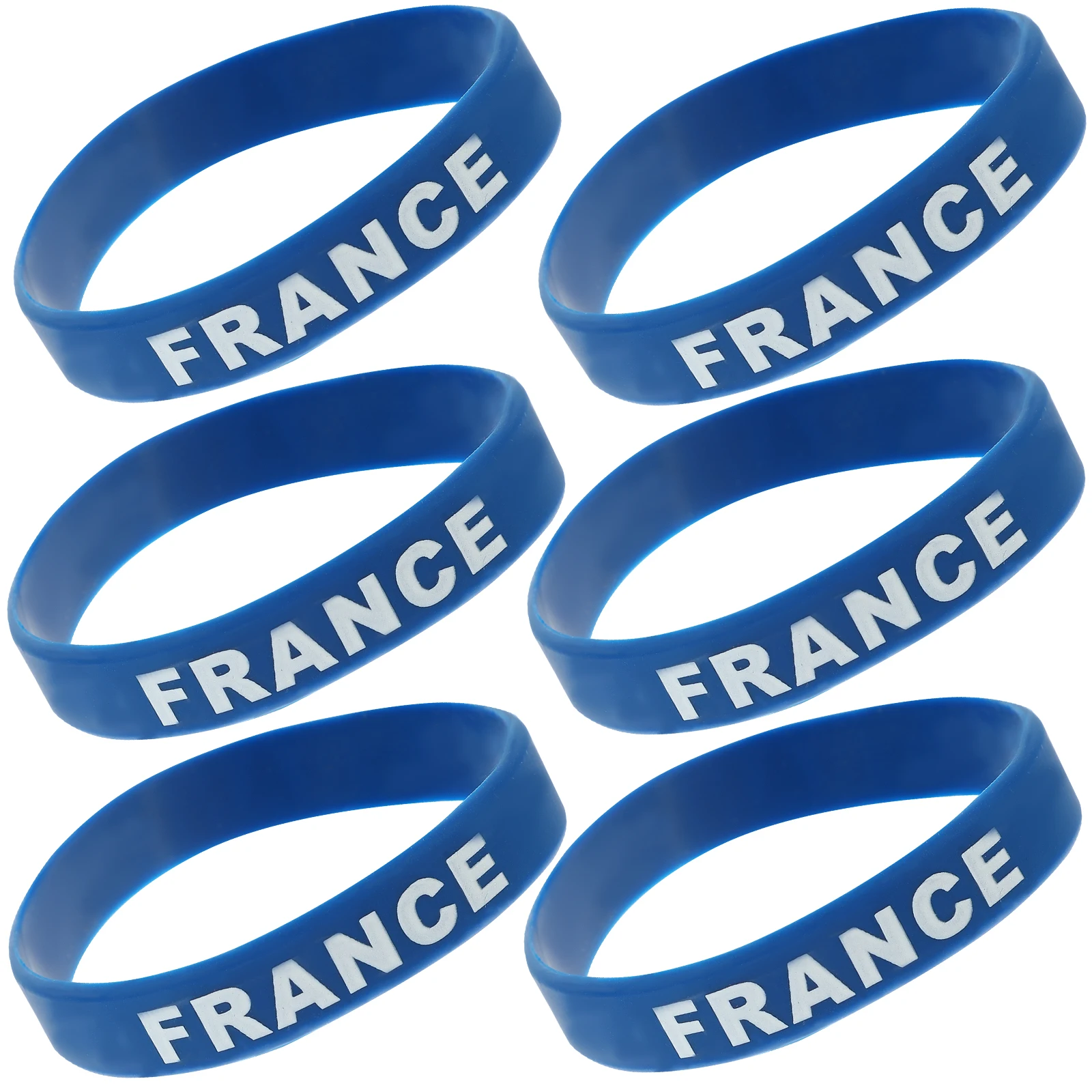 

6 Pcs Country Bracelet Wrist Band Athletic Silicone Wristbands International Flag Braclet Man