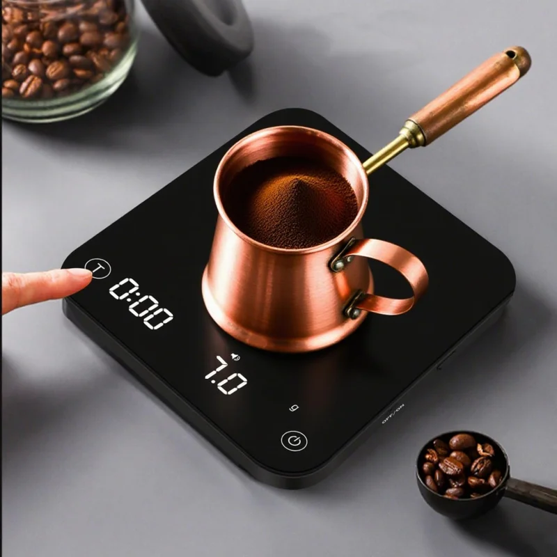 Touch screen coffee electronic scale mini hand punch Italian style timing sub mother electronic scale portable