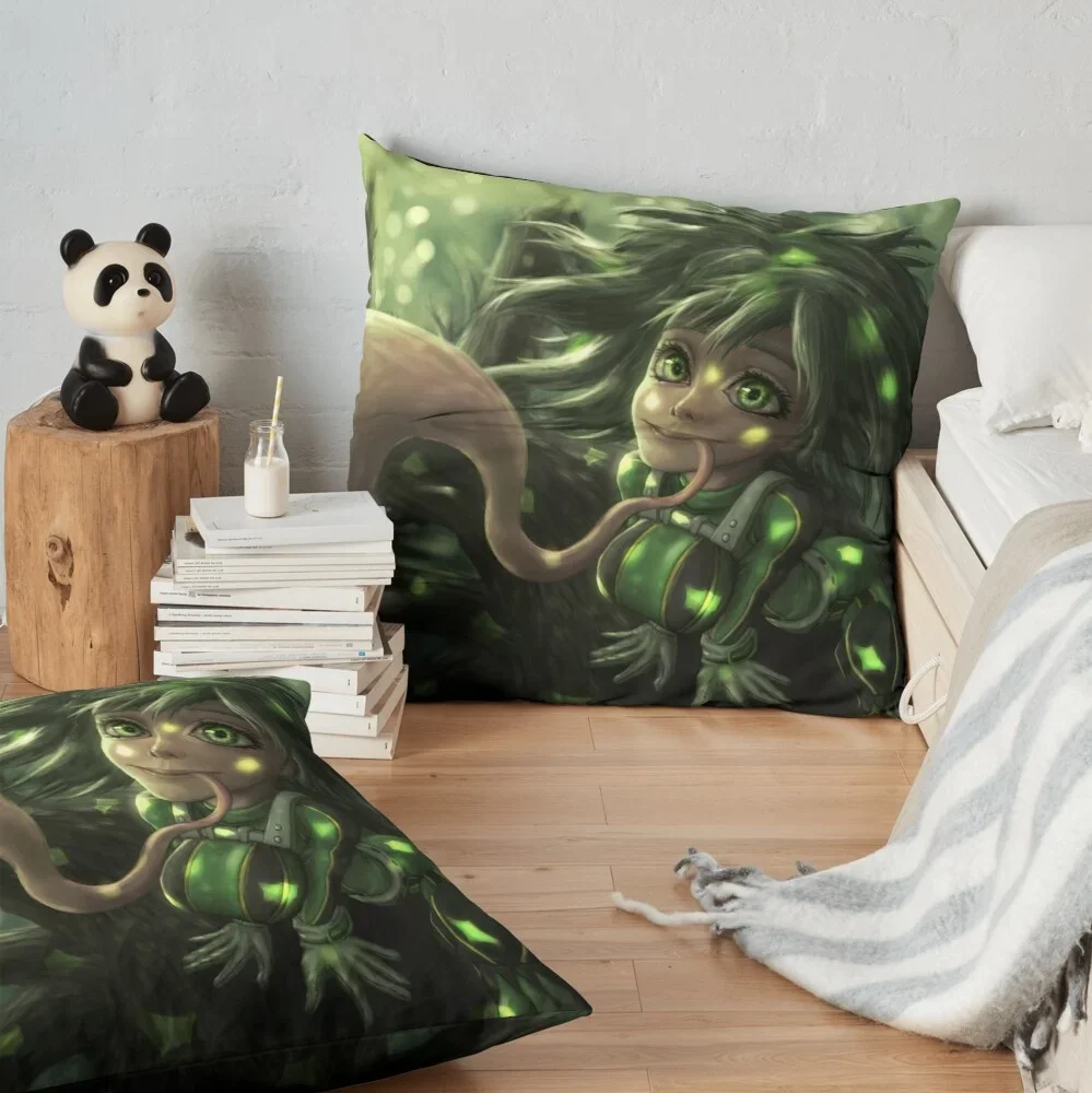 Boku No Hero Academia - Froppy Pattern Square Pillow Case Sofa Decorative Throw Pillow Cushion Cover Home Accessories