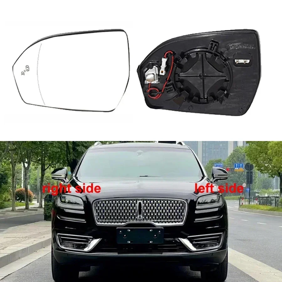 For Lincoln Nautilus 2018 2019 2020 2021 2022 Rearview Mirror Lenses Exterior Side Reflective Glass Lens with Heating Blind Spot