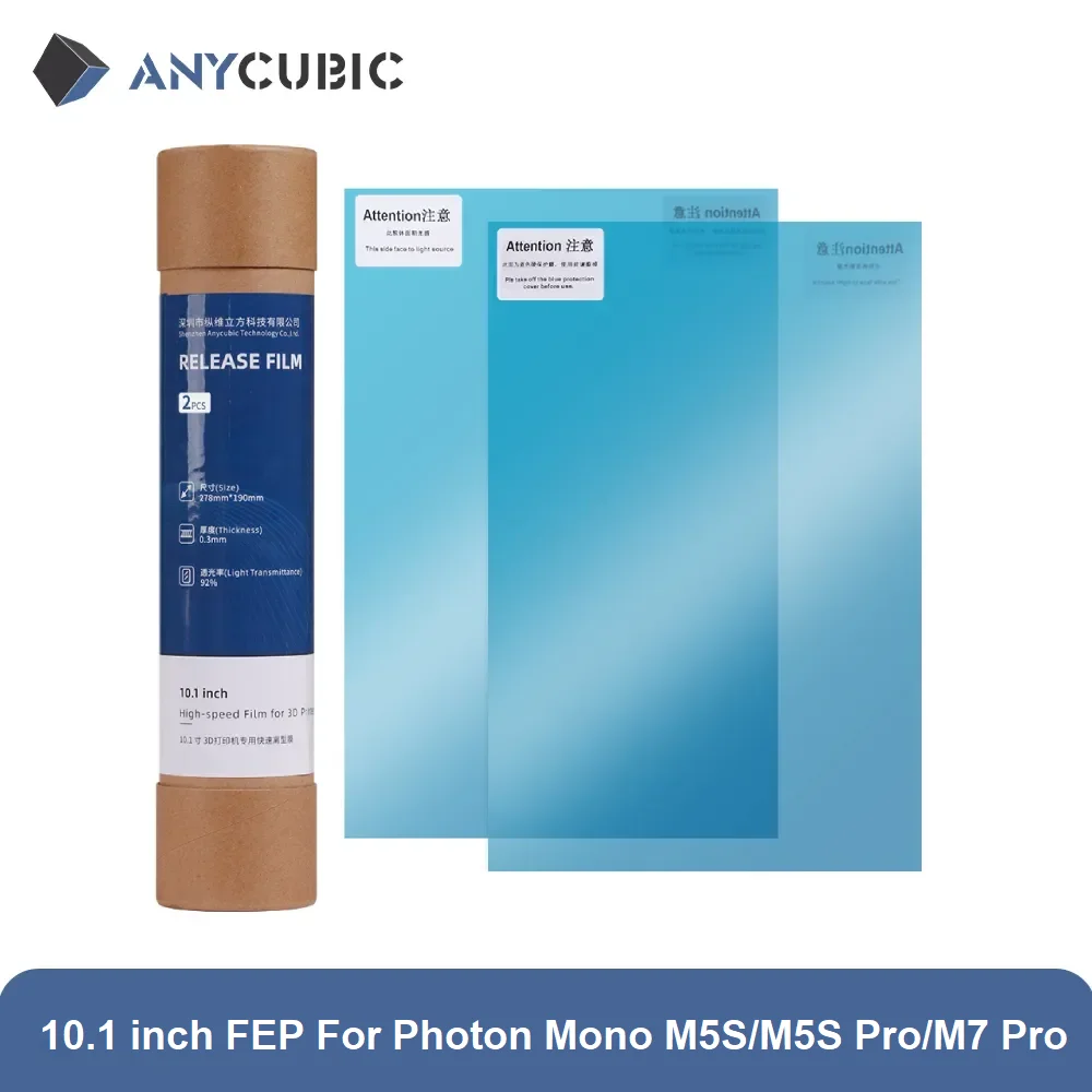 Anycubic 2 stücke 5 stücke 10,1 zoll fep 3d gedruckt zubehör für photon mono m5s/m5s pro/photon mono m7 pro lcd 3d drucker