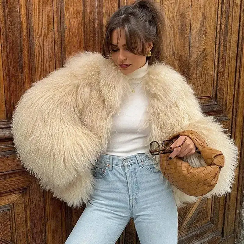 

Осенняя мода 2024, элегантная теплая куртка из искусственного меха в уличном стиле для женщин, однотонная, с круглым вырезом и длинным рукавом