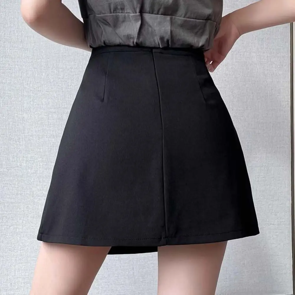 تنورة Ins Slit النسائية على شكل حرف a Y2K تنورة قصيرة غير متماثلة تنورة على طراز فتاة حارة مع شورت أمان للفتيات #2
