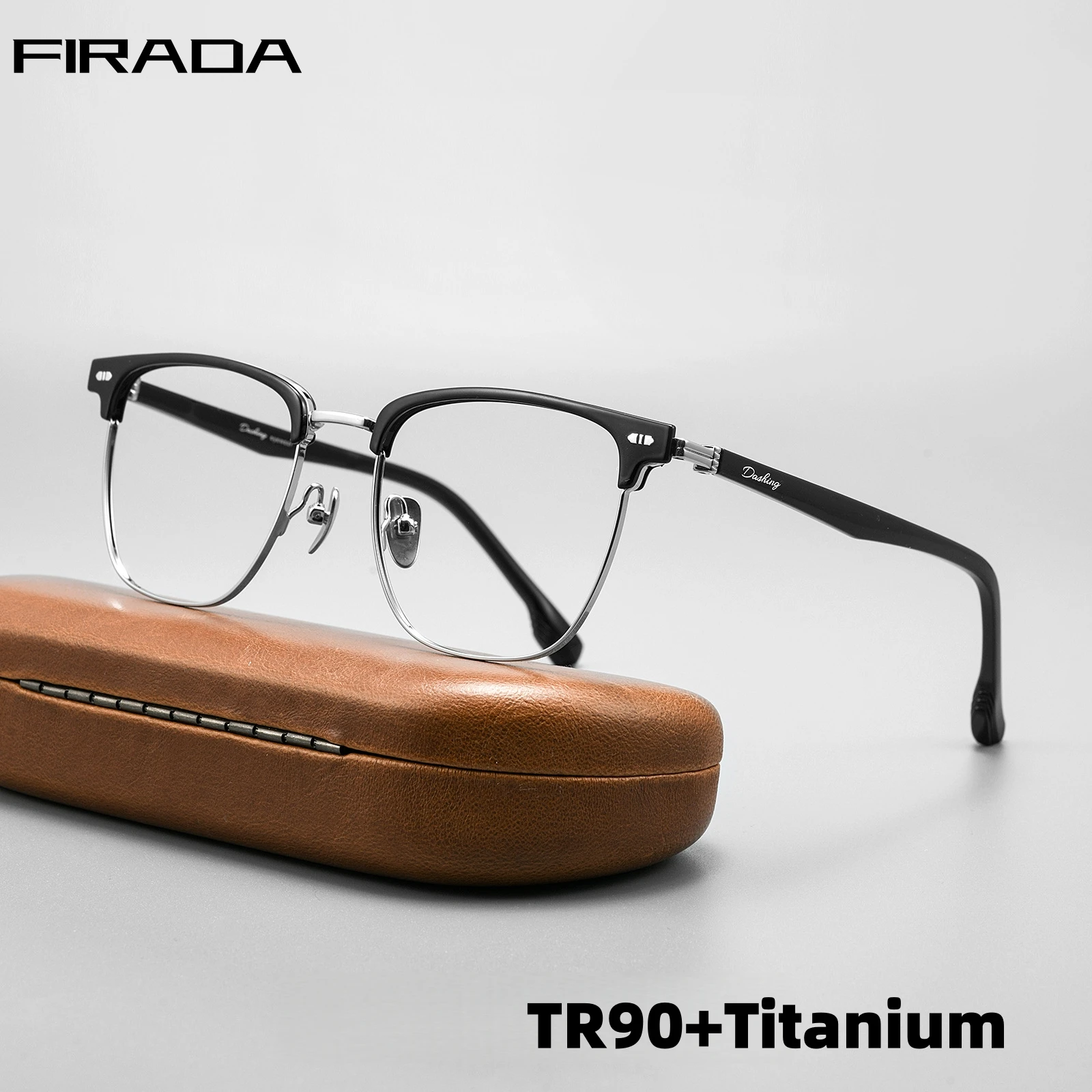 

Модные удобные очки FIRADA, ультралегкие титановые очки в стиле ретро TR90, роскошные квадратные оправы для очков для мужчин, BW51013B