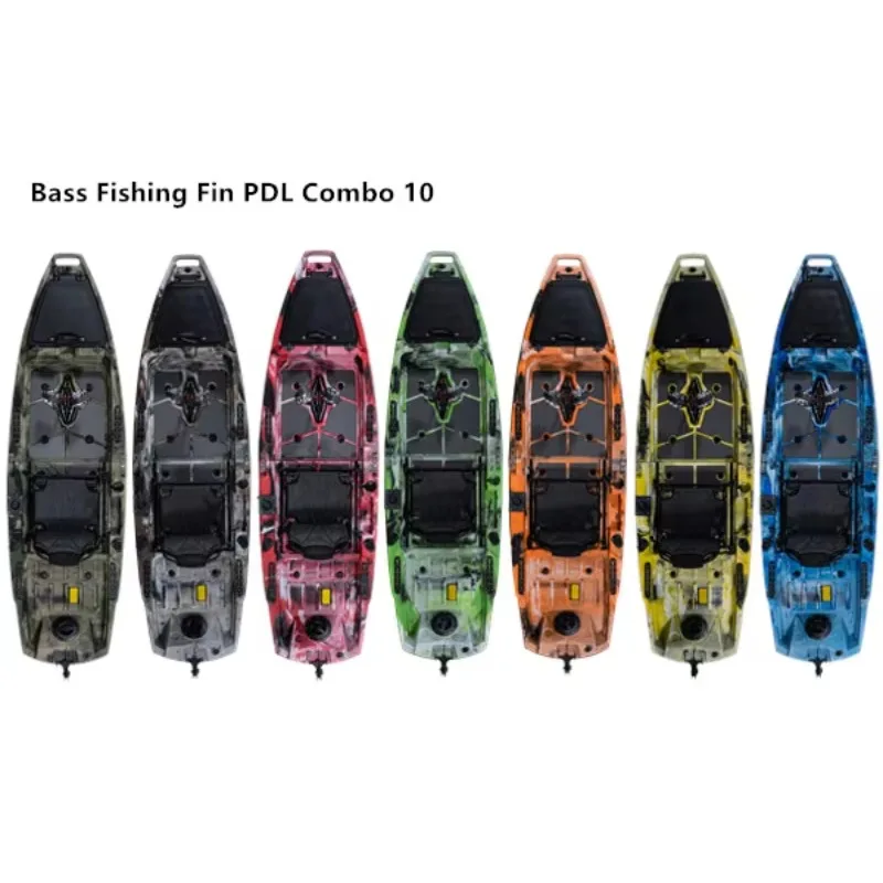 مصنع وصول جديد بالجملة وحدة مقعد واحد الصيد كاياك زعنفة دواسة قارب الزورق مع وحدة 2 قطعة لسهولة الحمل