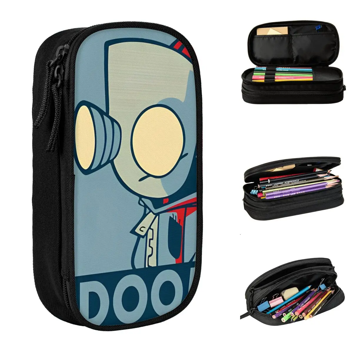 DOOOOOM Gir Invader Zim Pencil Cases Lovely Pen Bags Girls Boys Big Capacity Office Gifts Pencilcases