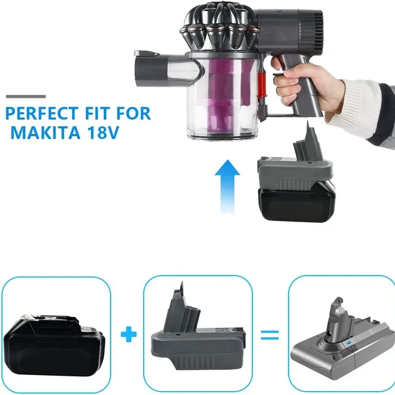 For Makita/Dewalt/Milwaukee 18V Lithium Battery Adapter Convert To for Dyson V6 V7 V8 Cordless Vacuum Cleaner Tools Use