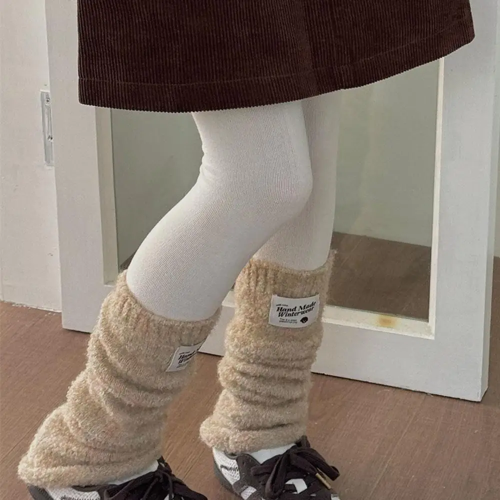 Y2k Label Stocking Leg Warmers Jk Ankle Covers Women Wool Knit Leggings Socks Leg Warmers Winter Calf Socks Leg Cover Foot Cover